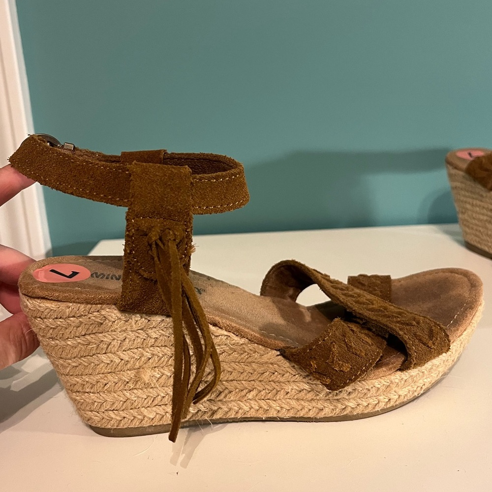 Minnetonka suede wedge sandals